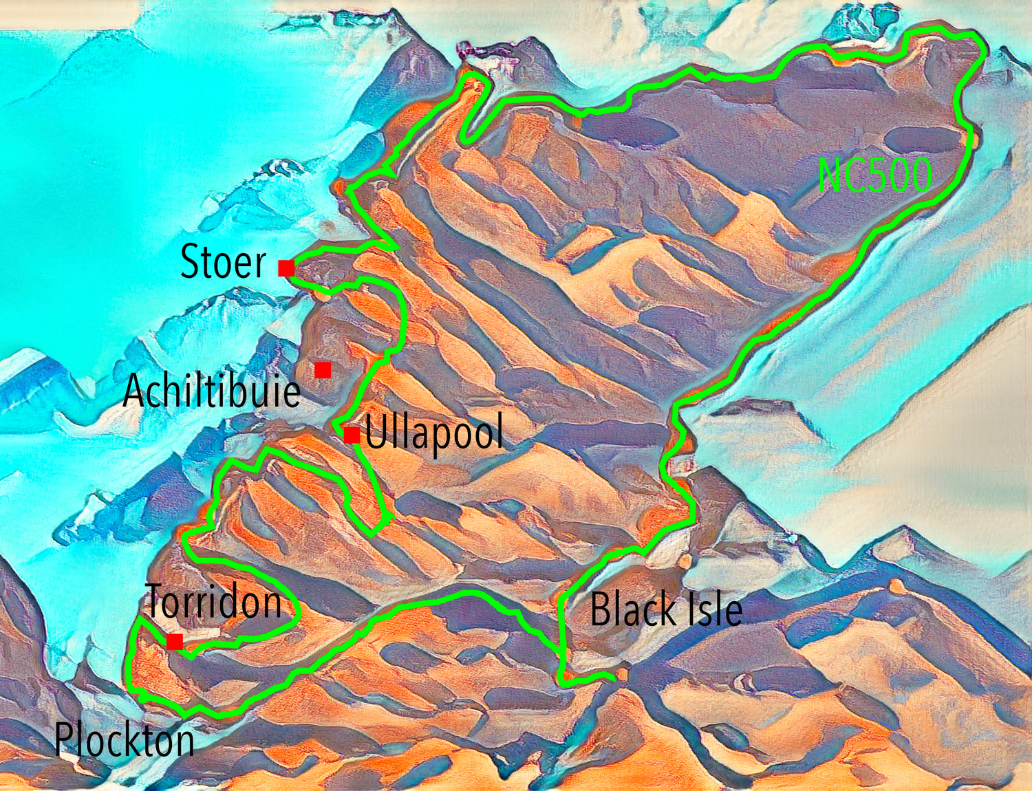 North Coast 500 Fine Art Print location map