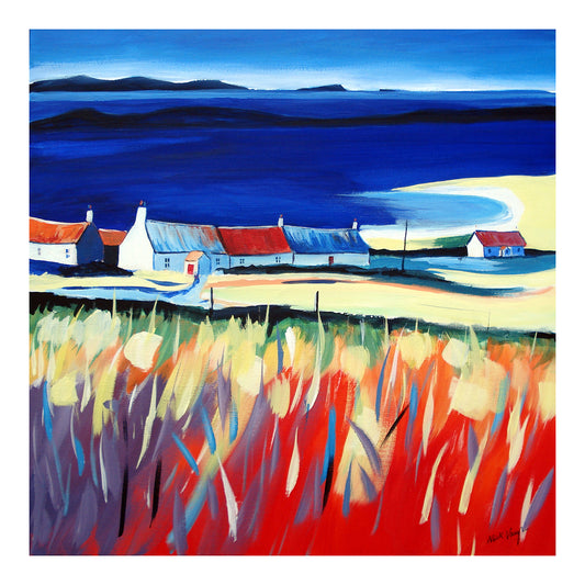 Summer Cottages Tiree - Signed Limited Edition Mounted Print