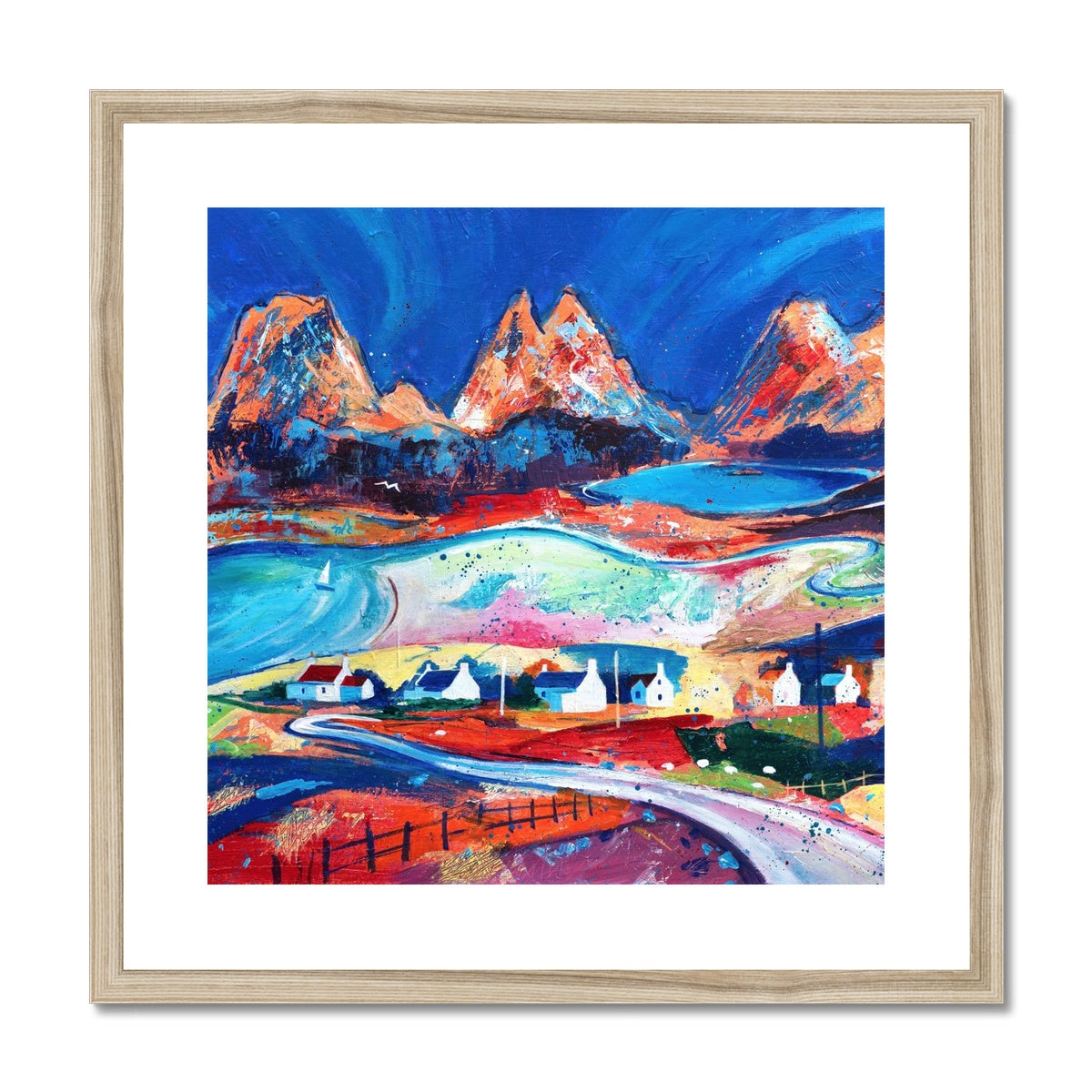 Summer's Day, Coigach Cottages to Stac Pollaidh Framed & Mounted Print
