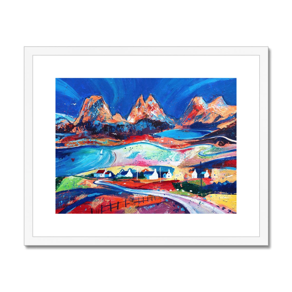 Summer's Day, Coigach Cottages to Stac Pollaidh Framed & Mounted Print