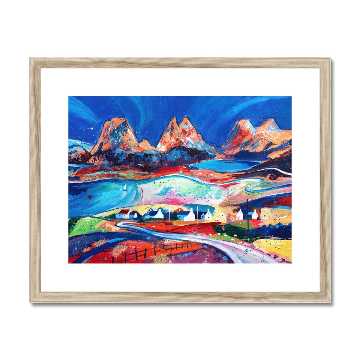 Summer's Day, Coigach Cottages to Stac Pollaidh Framed & Mounted Print