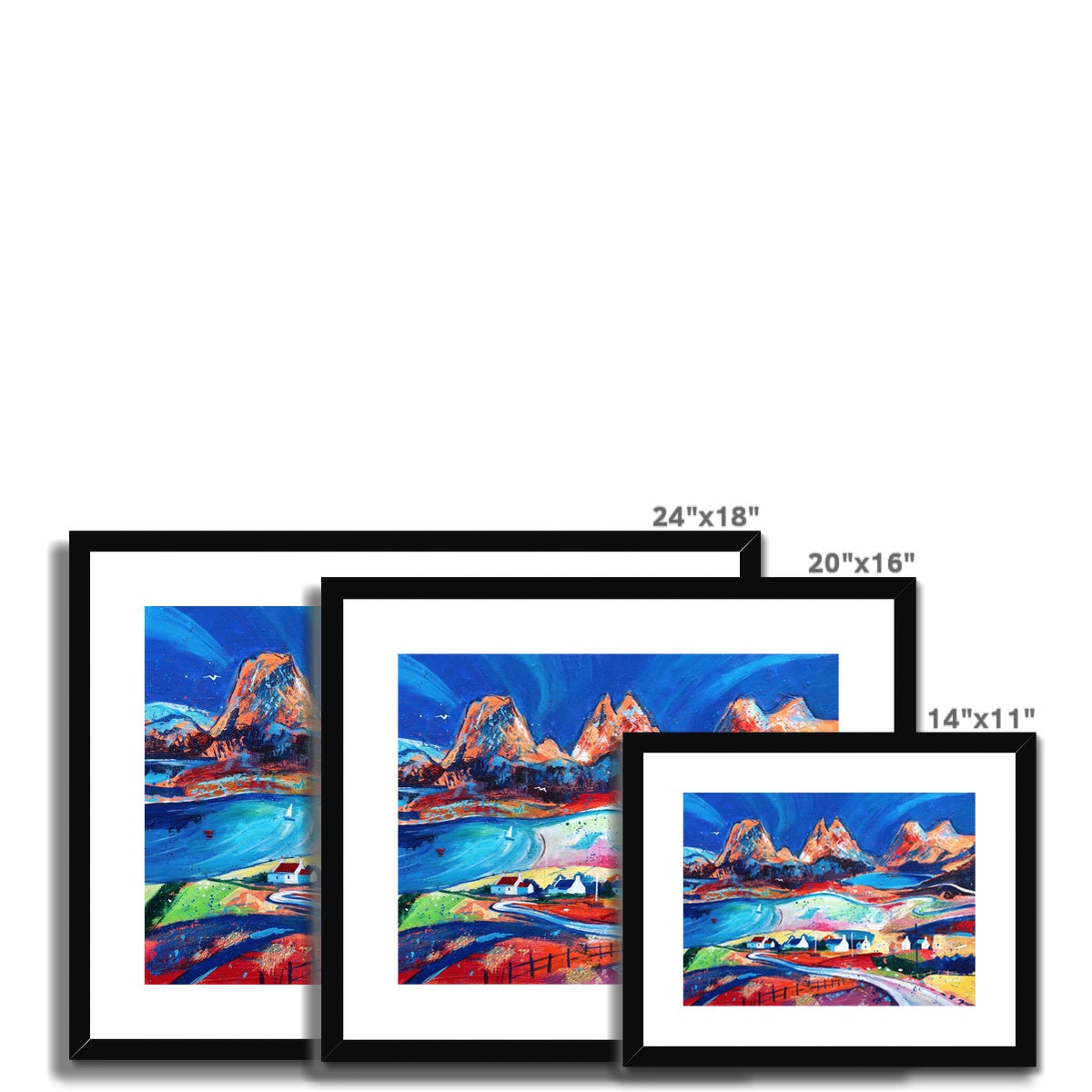 Summer's Day, Coigach Cottages to Stac Pollaidh Framed & Mounted Print