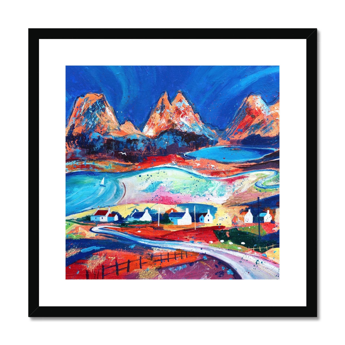 Summer's Day, Coigach Cottages to Stac Pollaidh Framed & Mounted Print