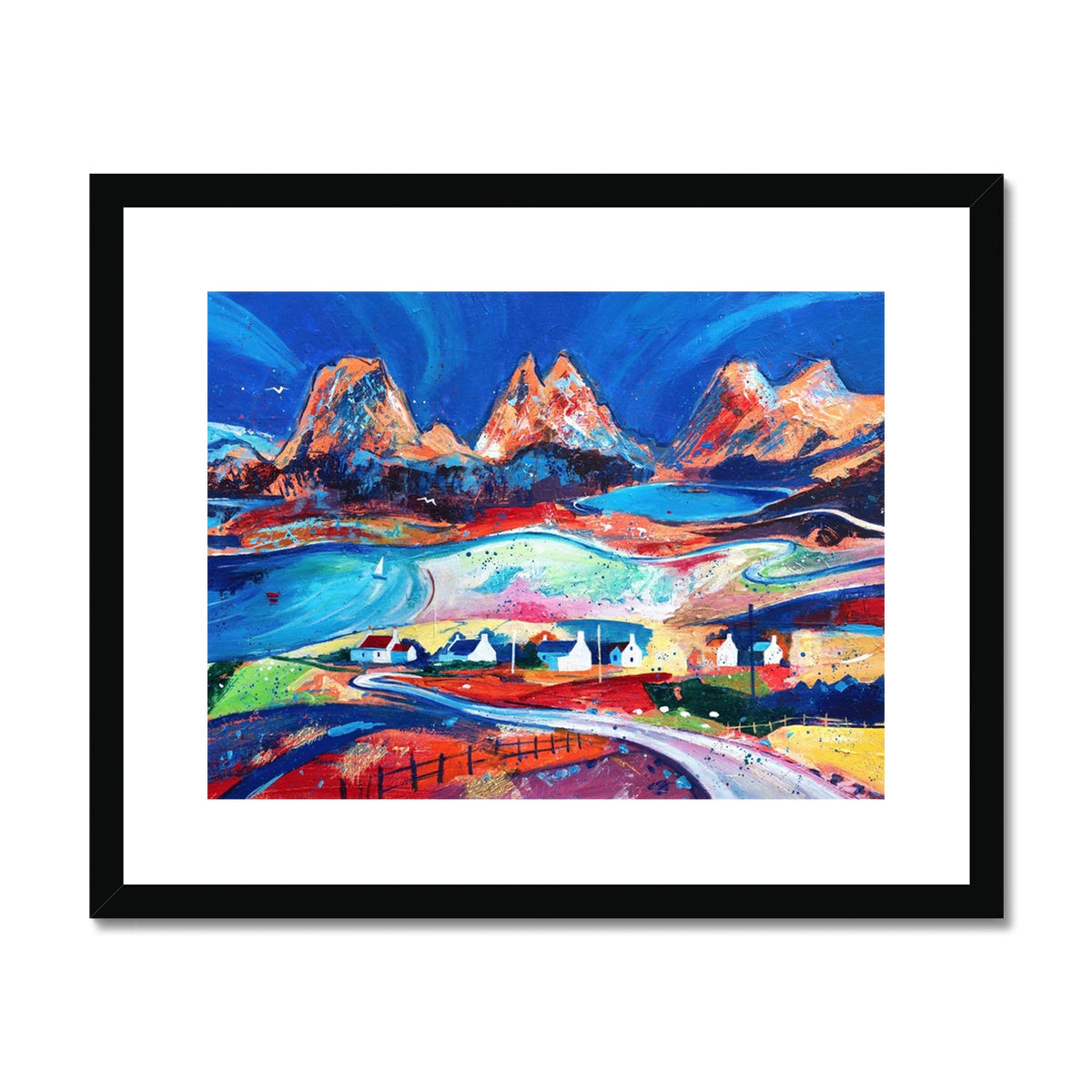 Summer's Day, Coigach Cottages to Stac Pollaidh Framed & Mounted Print