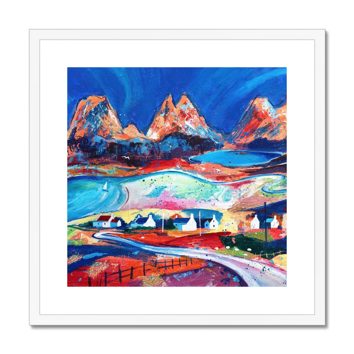 Summer's Day, Coigach Cottages to Stac Pollaidh Framed & Mounted Print